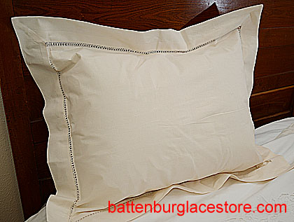 Standard Pillow Sham. EGGNOG COLOR. EDINBURGH EMBROIDERY - Click Image to Close